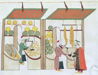 Ms.1671 Två fruktbutiker, ca 1580